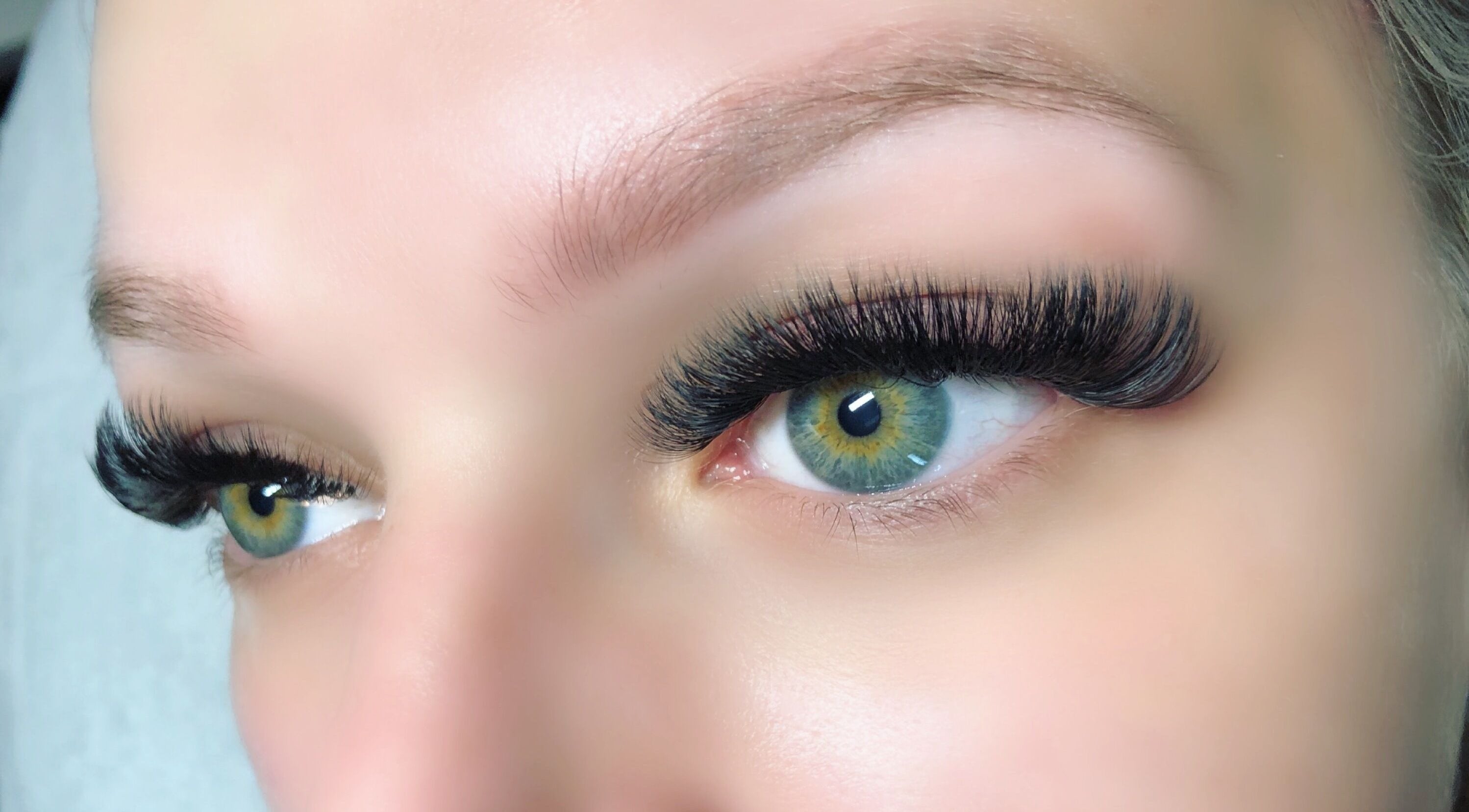 Close-up of eyelash extensions at Lashing Out by Amber, Courtenay, British Columbia, CA.