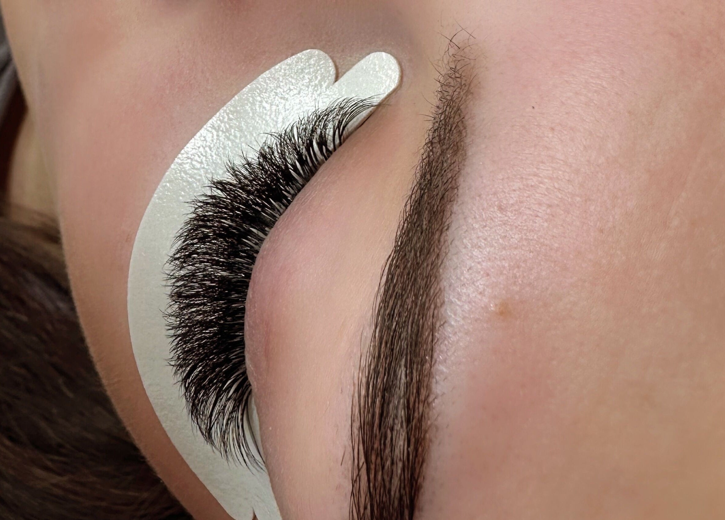 Close-up of eyelash extensions at Lashing Out by Amber, Courtenay, British Columbia, CA.