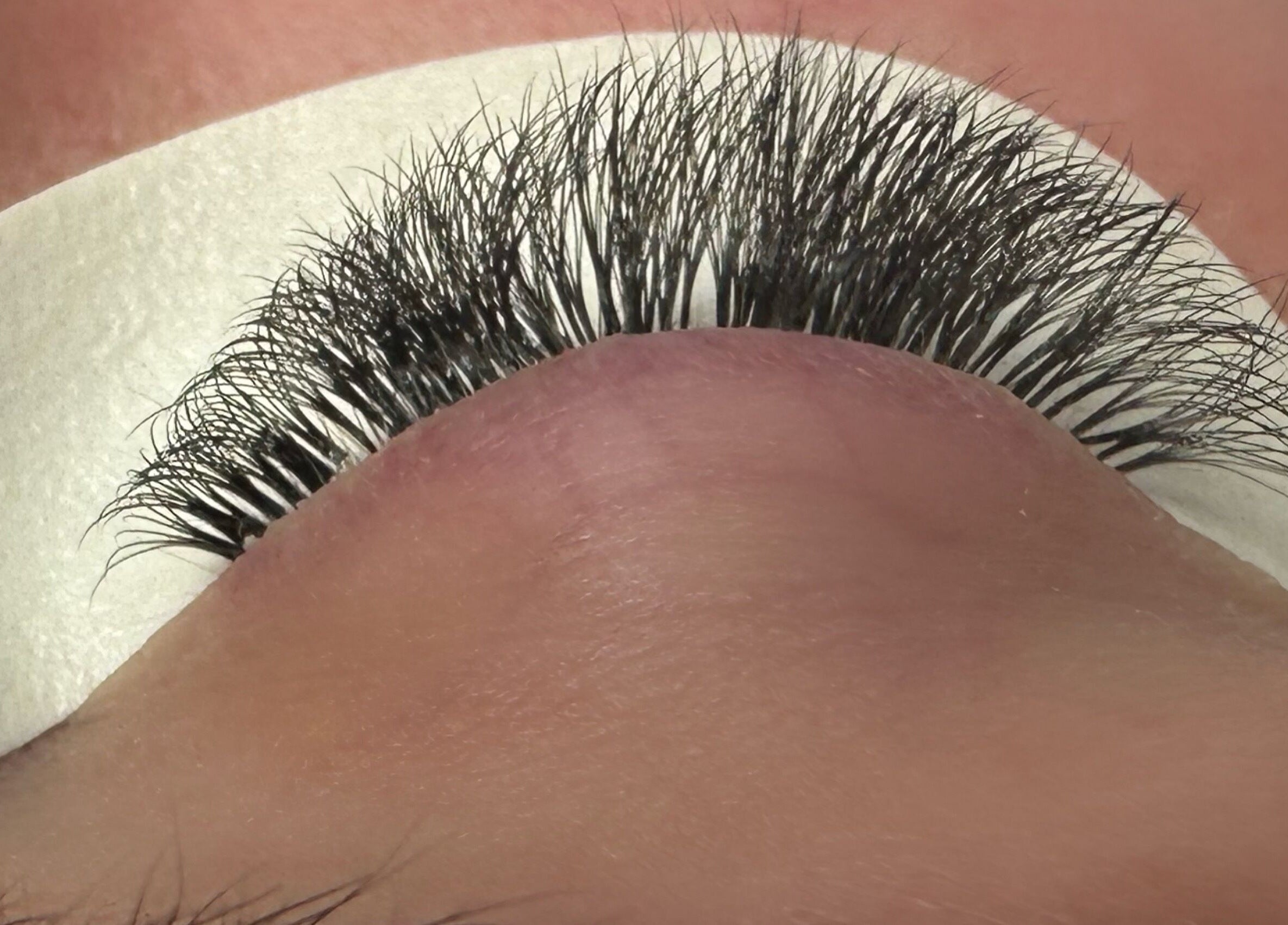 Close-up of eyelash extensions at Lashing Out by Amber, Courtenay, British Columbia, CA.