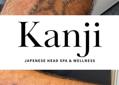 Logo of Kanji Japanese Head Spa & Wellness in Gloucester, England, featuring elegant text design.