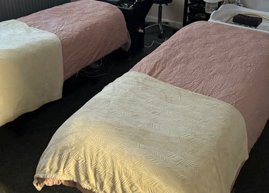 Relaxing therapy beds at Kanji Japanese Head Spa & Wellness in Gloucester, England, GB.
