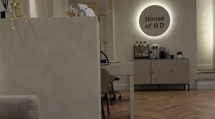 Chic interior of Leila Keogh Hair in Royal Leamington Spa, England, GB featuring elegant decor and furnishings.