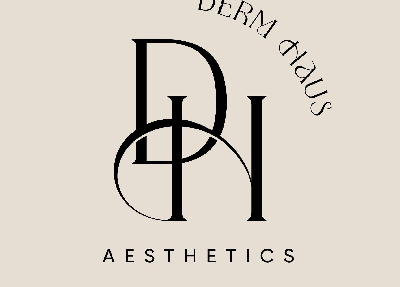 Derm Haus Aesthetics logo at Saint Augustine, Tunapuna/piarco Regional Corporation, TT. Elegant black typography.