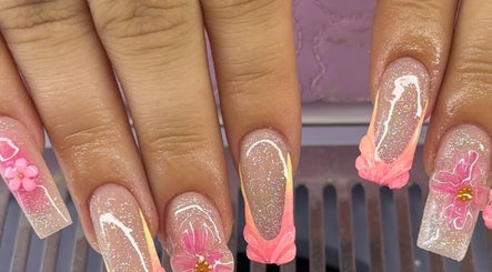 Floral embellished nails at Beauty By KB, Swords, County Dublin, IE. Perfect for a stylish statement look.