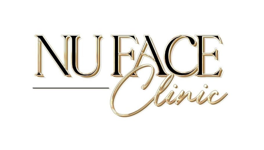 Nu Face Clinic logo with gold accents, located in Worsley, England, GB.