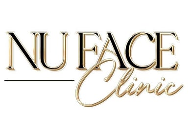 Nu Face Clinic logo with gold accents, located in Worsley, England, GB.