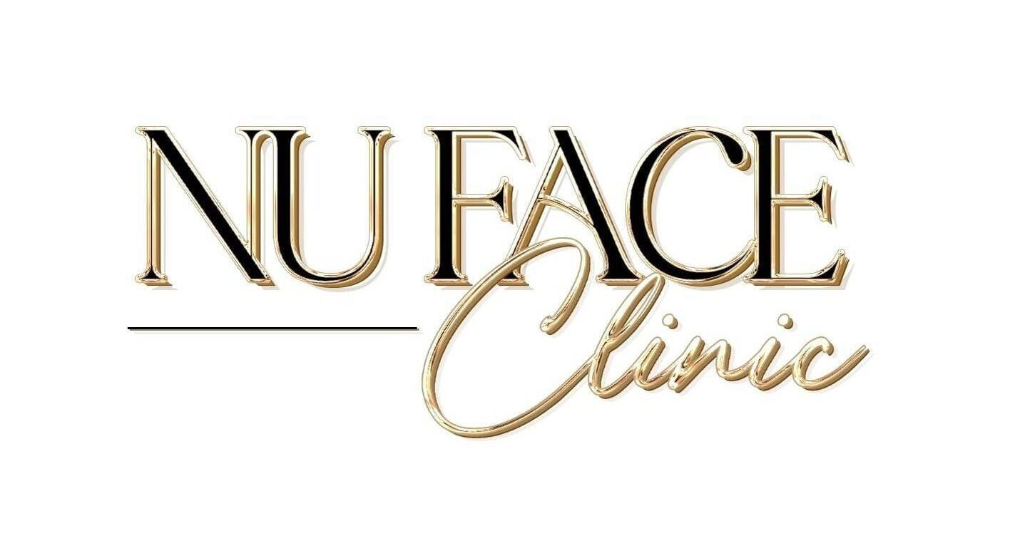 Nu Face Clinic logo with gold accents, located in Worsley, England, GB.