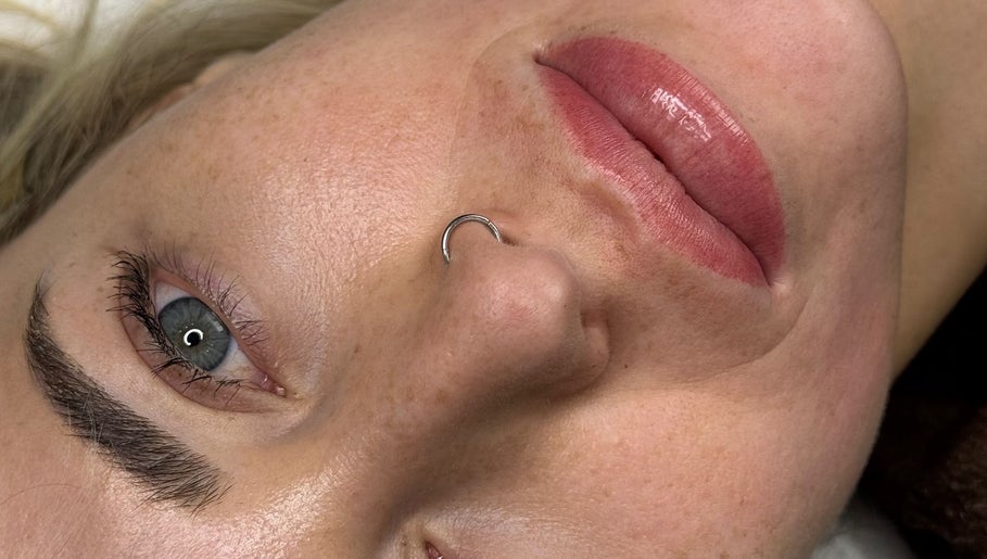 Close-up of cosmetic tattoo at INKED Cosmetic Tattoo, Varsity Lakes, Queensland, AU, showcasing detailed artistry.