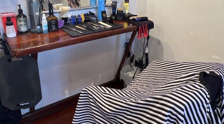 Hair styling tools and chair at GCutz, Margaret River, Western Australia, AU, ready for clients.