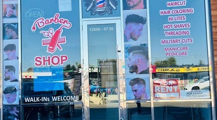 Front view of barber shop near EKI ROYAL BEAUTY LOUNGE, Edmonton, Alberta, CA highlighting grooming services.
