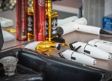 Professional hair styling tools at EKI ROYAL BEAUTY LOUNGE in Edmonton, Alberta, CA.