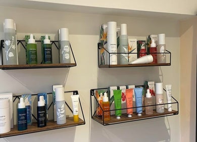 Beauty products at Orange Blossom Beauty, Park Gate, England, GB, showcasing holistic skincare and wellness.