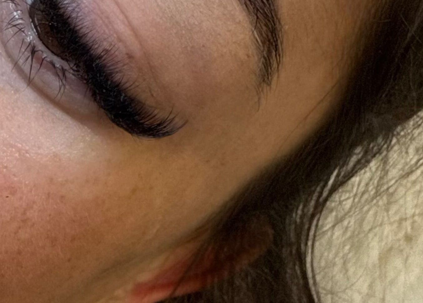 Close-up of eyelash extension at LashMuse, Galashiels, Scotland, GB, showcasing expert beauty service.