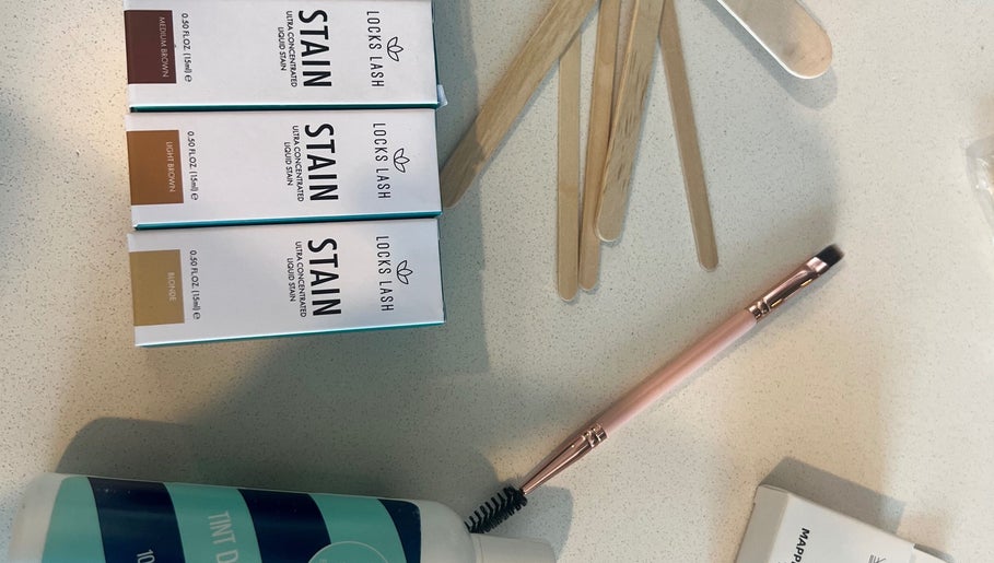 Beauty tint and stain products at Halli Beauty, Fortitude Valley, Queensland, AU.