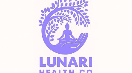 Logo of Lunari Health Company, featuring a meditative figure and tree, Manchester, England, GB.