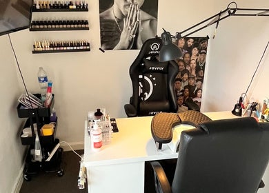 Inviting nail station at B.T.Z Nails, Scarborough, England, GB, showcases modern setup and tools.