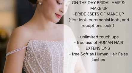 Bride in pearl gown at CHIC STATION MAKE UP, Davao City, showcasing bridal hair and makeup services.