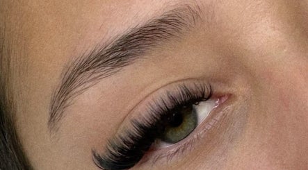 Close-up of eyelash extensions by Nazxlashes in Barking, England, GB. Showcasing lush, voluminous lashes.