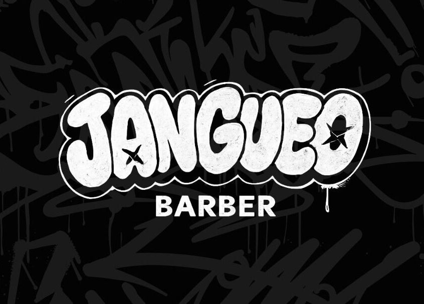Logo de Jangueo Barber en Lanús, Provincia De Buenos Aires, AR con fondo de graffiti artístico.