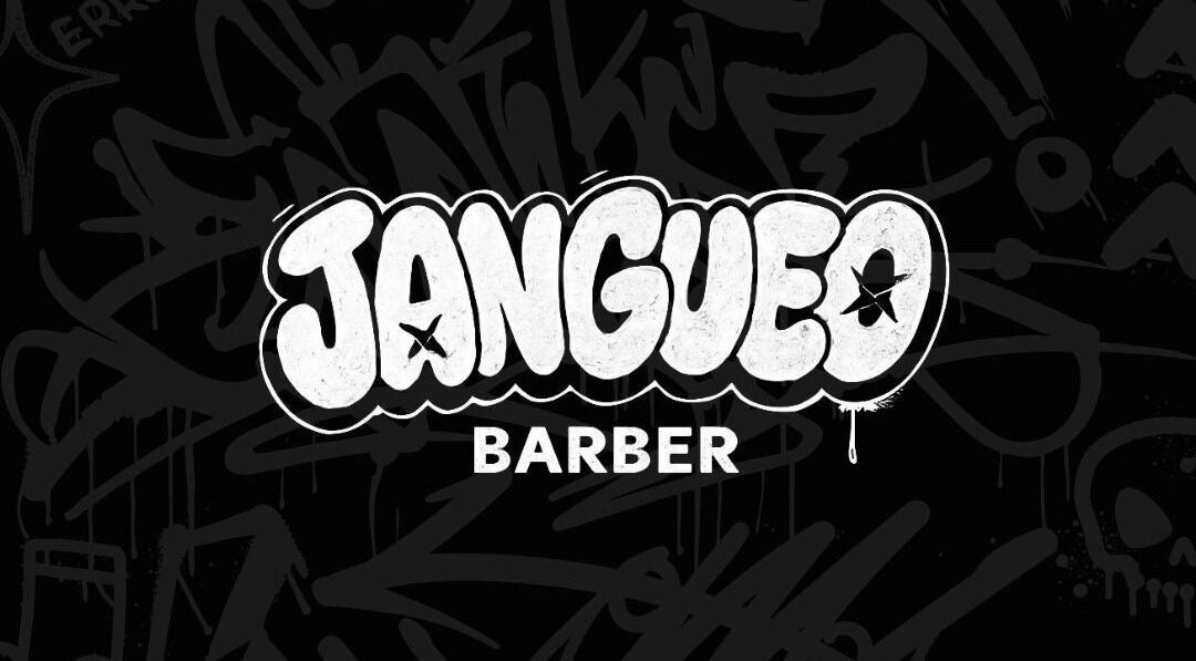 Logo de Jangueo Barber en Lanús, Provincia De Buenos Aires, AR con fondo de graffiti artístico.