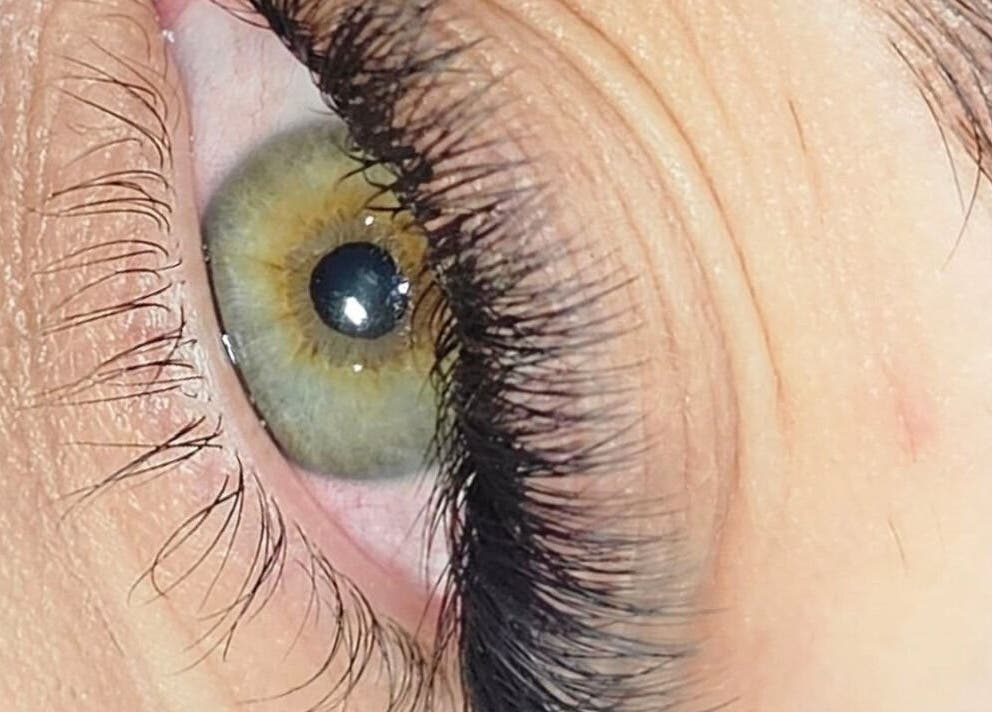 Close-up of enhanced lashes at Creative Brows and Lashes in Orange, New South Wales, AU.