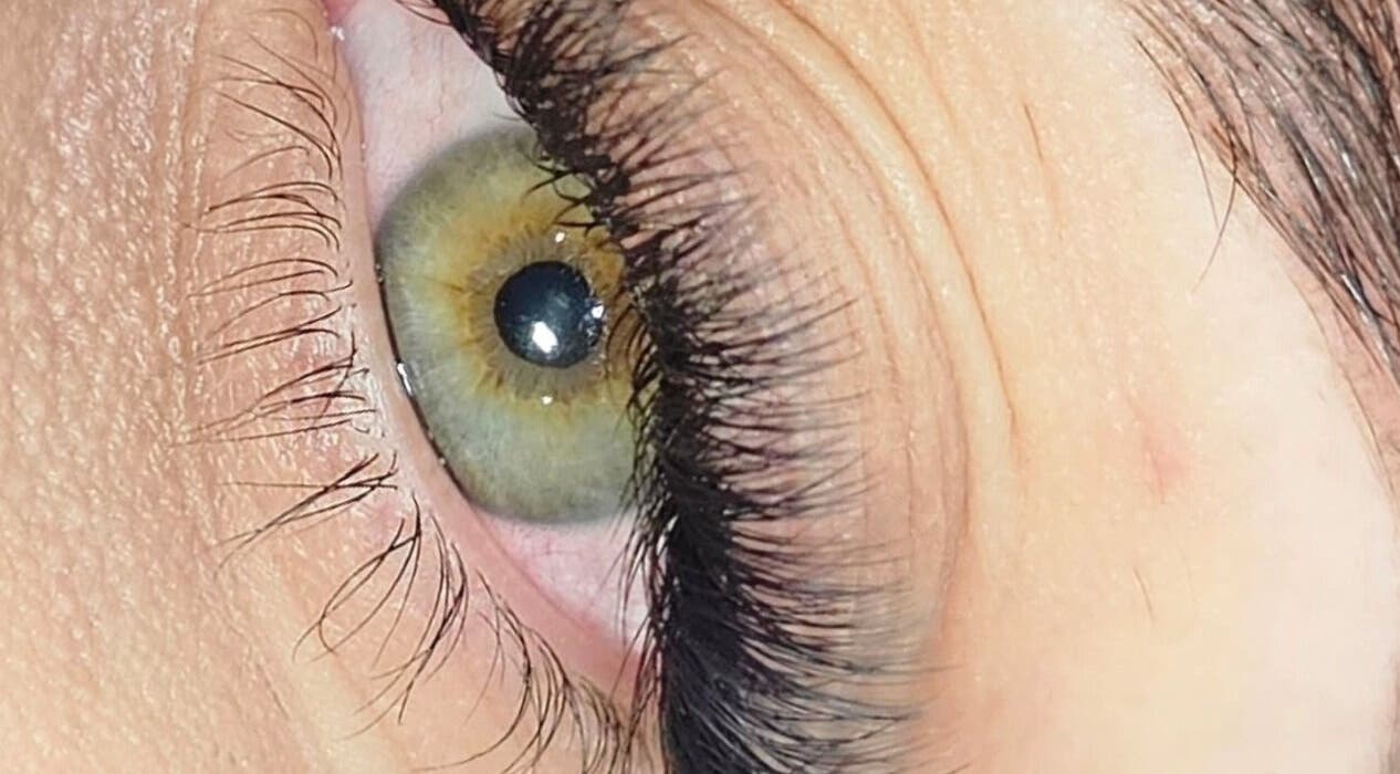 Close-up of enhanced lashes at Creative Brows and Lashes in Orange, New South Wales, AU.