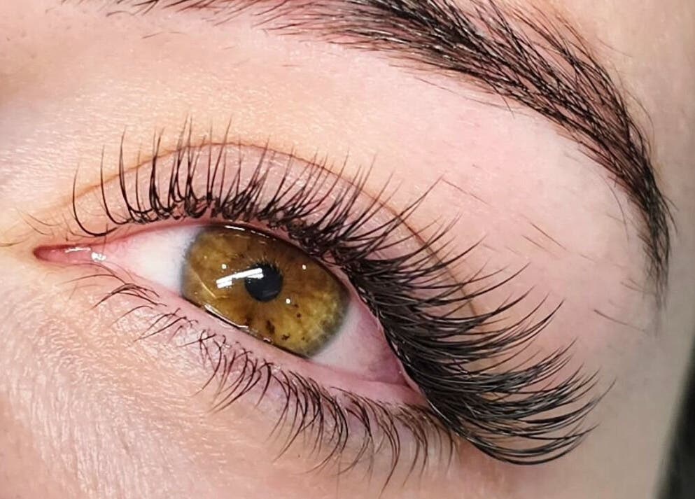 Close-up of lash extensions at Creative Brows and Lashes in Orange, New South Wales, AU.