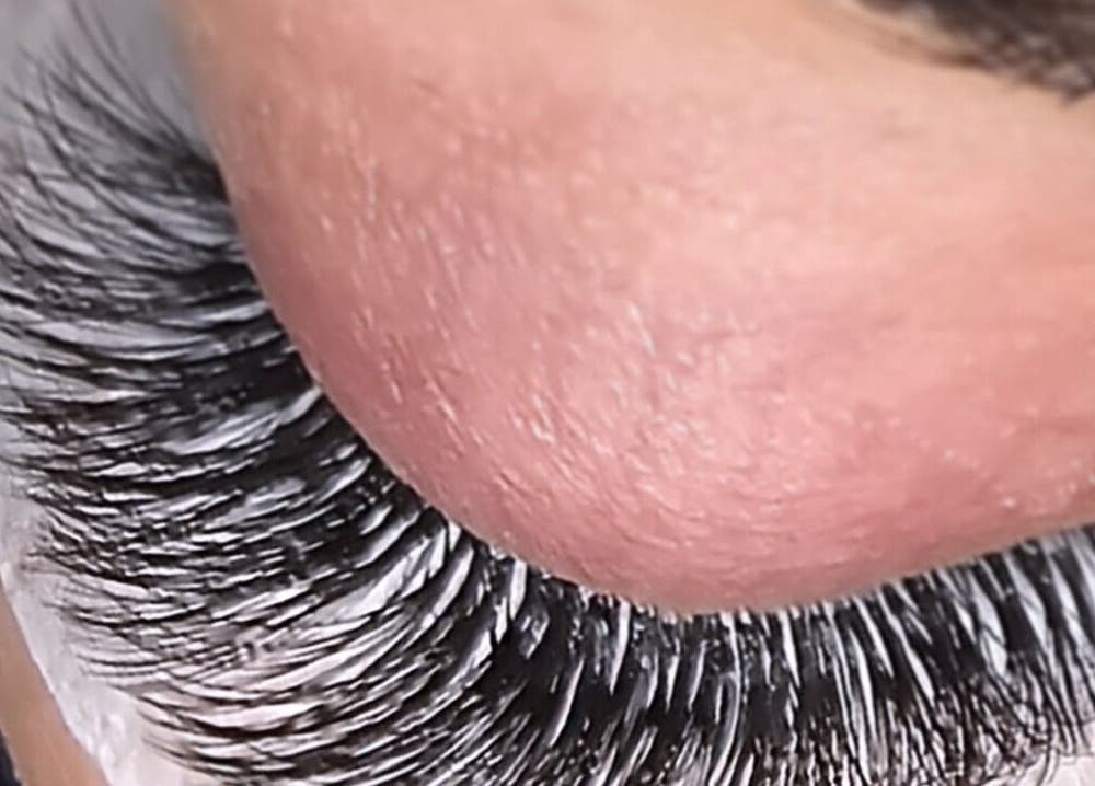 Closeup of enhanced lashes at Creative Brows & Lashes Batemans Bay, New South Wales, AU.