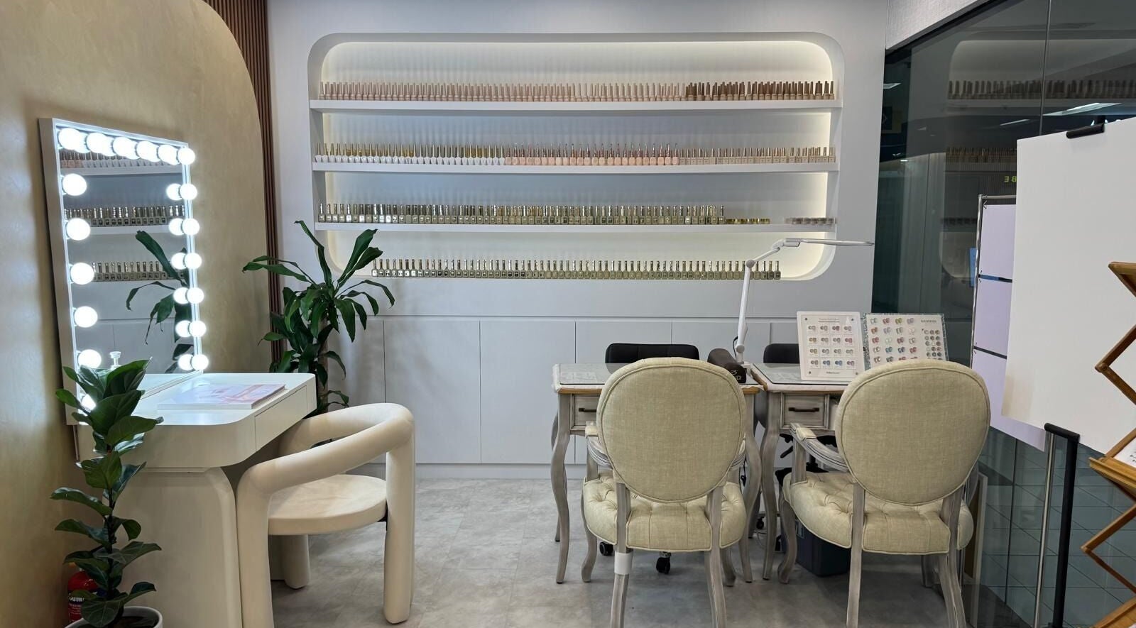 Elegant beauty workspace at HighBrow | The Adelphi, Singapore. Stylish vanity and decor enhance the wellness vibe.