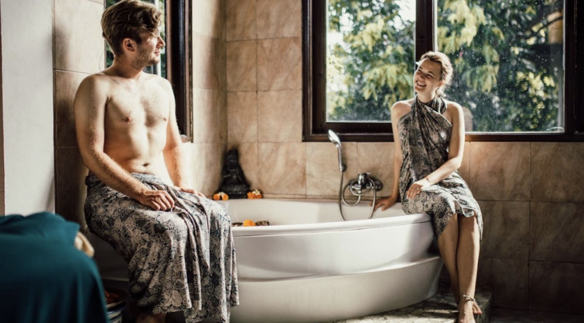 Relaxed guests in spa setting at Ubud Bodyworks Centre, Bali, Bali, ID enjoying serene environment.