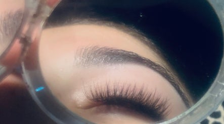 Close-up of beautifully enhanced eyelashes and eyebrows at Taylas Beauty Creations, Rustenburg, North West, ZA.