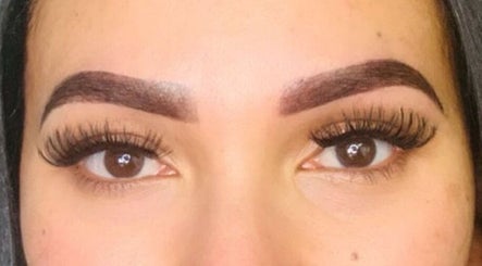 Close-up of perfectly shaped eyebrows and lashes at Taylas Beauty Creations, Rustenburg, North West, ZA.