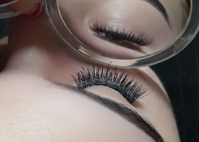 Close-up of eyelash extensions at Taylas Beauty Creations in Rustenburg, North West, ZA.