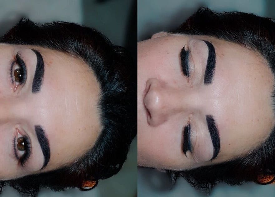 Brow transformation at Taylas Beauty Creations, Rustenburg, North West, ZA showcasing perfect microblading results.