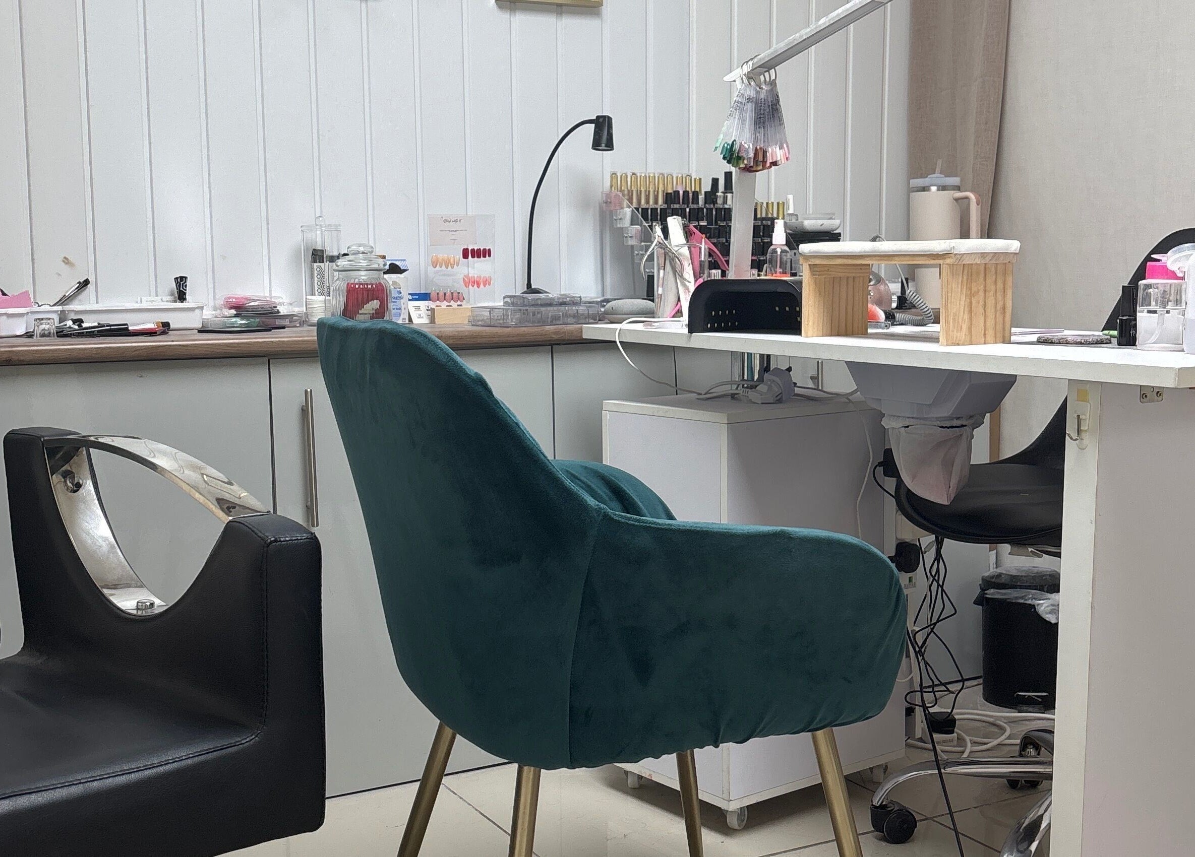 Cozy nail station at Be Happy Nails By Becca in Weldon, England, GB offering a chic and relaxing experience.