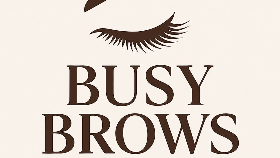 Busy Brows logo featuring an eyebrow design in Chelmsford, England, GB.