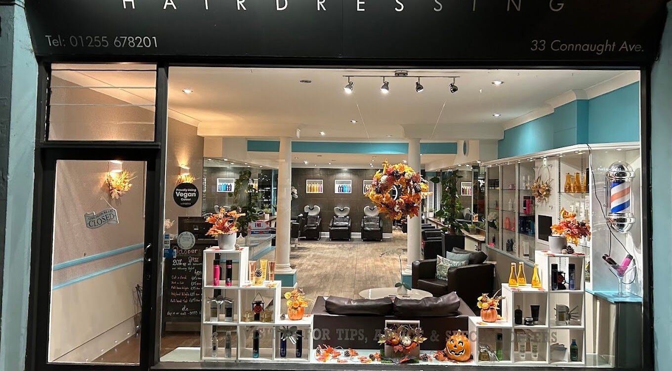 Front view of Silked by MJ salon in Frinton-on-sea, England, GB, showcasing modern interior and vibrant display.