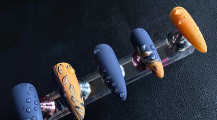 Elegant nail art display at Silked by MJ, Frinton-on-sea, England, GB showcasing intricate designs.