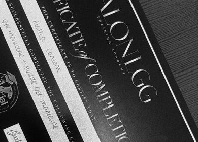 Certificate of completion at Thebeautyedit.Byalisha in Warrington, England, GB showcased on stylish black background.