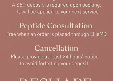 Service policy details from Sculpt Method By Apex Studios in Rock Hill, South Carolina, US.