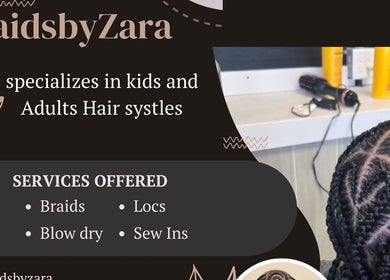 Braidsby Zara offers braiding and hair styling services in Pickerington, Ohio, US for kids and adults.