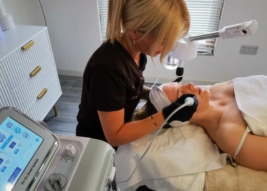 Facial treatment at Glow&co. Skin Lab, Stockton-on-tees, England, GB, enhancing radiance and relaxation.