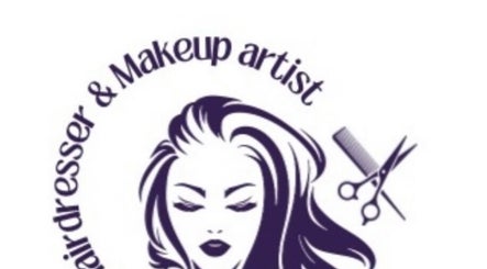 Logo of LMJ Hair & Makeup Designs in Kilsyth, Scotland, GB featuring a stylish female silhouette with comb and scissors.