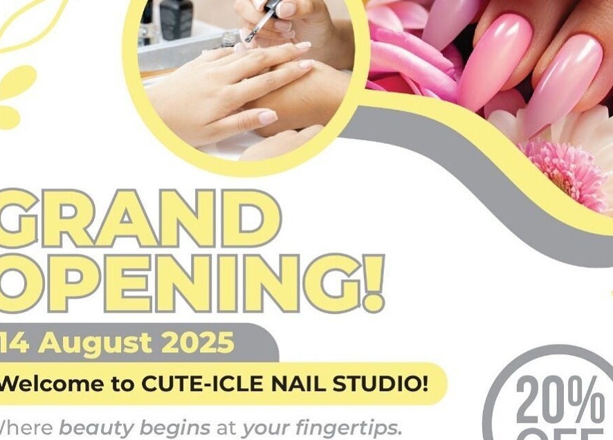 Grand Opening of Cute-icle Nail Studio in Chalfont Saint Peter, England, offering exclusive nail services.