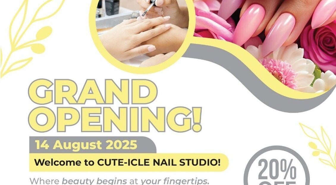 Grand Opening of Cute-icle Nail Studio in Chalfont Saint Peter, England, offering exclusive nail services.