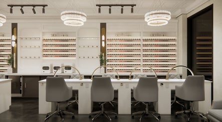 Luxurious interior of Pasea Nail & Spa in Bothell, Washington, US, featuring sleek nail stations and modern decor.