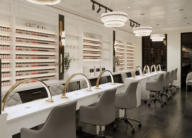Elegant nail salon interior at Pasea Nail & Spa in Bothell, Washington, US, featuring modern design.
