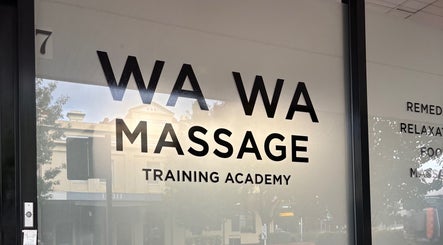 Front window sign of WA WA Professional Massage Inverell in Inverell, New South Wales, AU.
