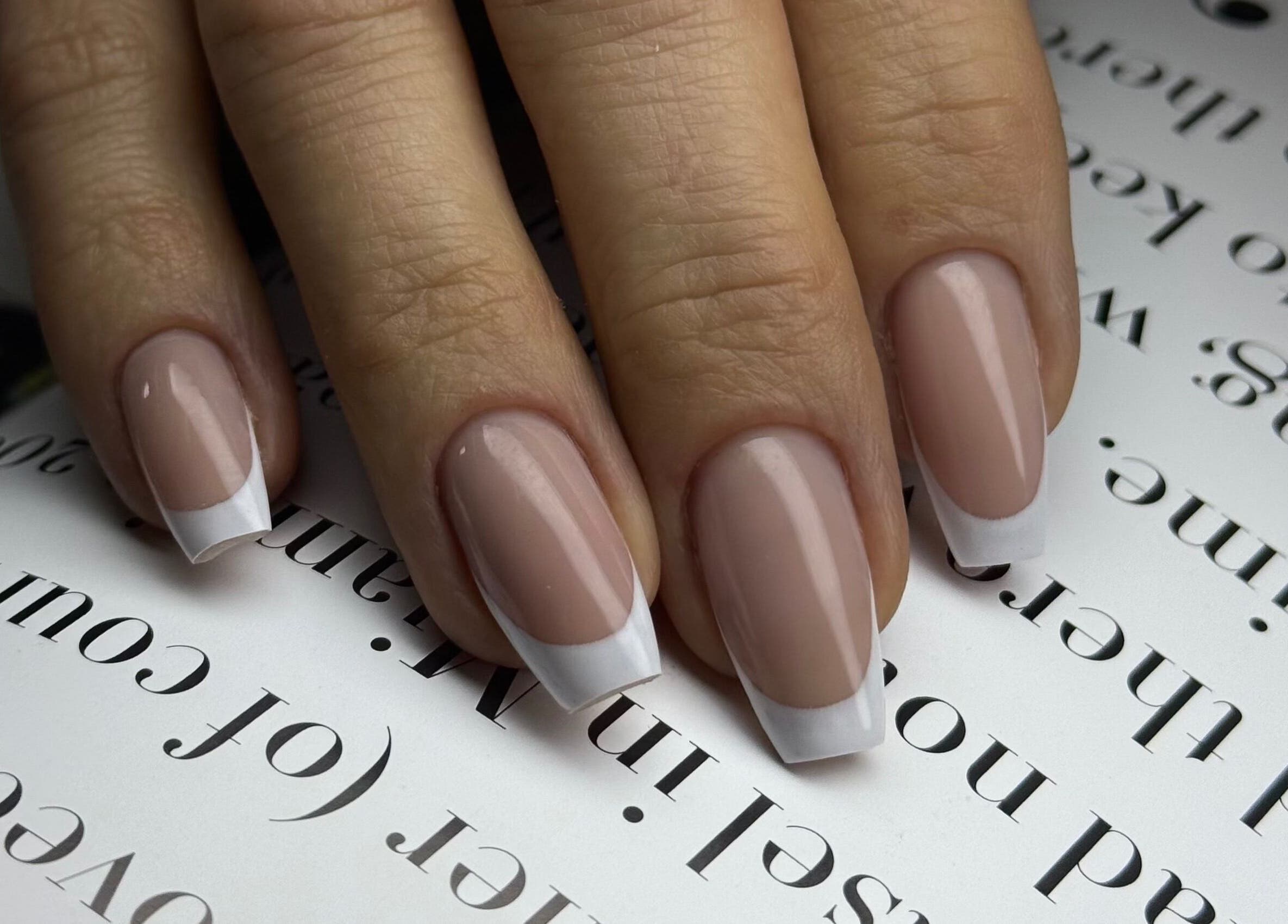 French manicure at Sasha.B.B.B Nail Studio, showcasing elegance in Boca Raton, Florida, US.