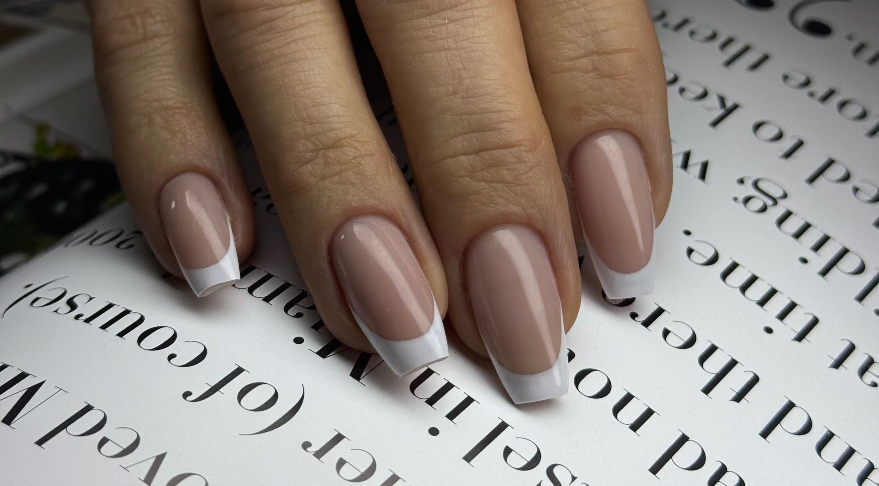 French manicure at Sasha.B.B.B Nail Studio, showcasing elegance in Boca Raton, Florida, US.